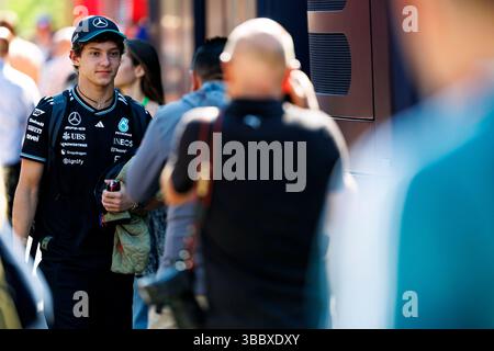 17 maggio 2025; autodromo Enzo e Dino Ferrari, Imola, Italia; FIA Formula 1 Emilia Romagna Grand Prix 2025; giornata di qualificazione; numero 12 pilota Mercedes AMG Petronas Andrea Kimi Antonelli alla Formula 1 Emilia Romagna Foto Stock