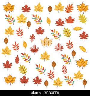Vivace design a motivo di foglie d'autunno Illustrazione Vettoriale