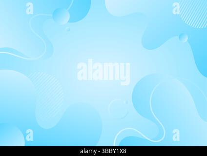 sfondo blu astratto con onde e bolle Illustrazione Vettoriale