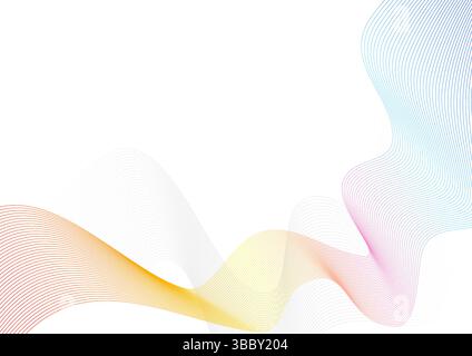 Sfondo astratto con linee ondulate. Design colorato a onda gradiente. Illustrazione Vettoriale