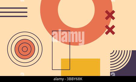 Grafica geometrica astratta creativa con cerchi Illustrazione Vettoriale
