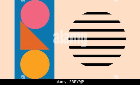 Layout astratto minimo con sfondo forme Illustrazione Vettoriale