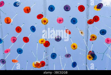 Opere d'arte floreali Sky Garden Green Street Cambridge Foto Stock