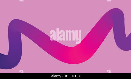 Linea curva uniforme su sfondo rosa Illustrazione Vettoriale