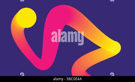 Linea Zigzag vibrante con sfondo a puntini gialli Illustrazione Vettoriale