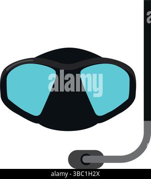 Immersioni subacquee Snorkeling maschera icona accessorio Illustrazione Vettoriale
