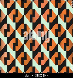 3d Abstract Colorful Exagon pattern Vector. Motivo geometrico esagonale orientale etnico. Design per lo sfondo, la carta da parati, il pavimento. Illustrazione Vettoriale