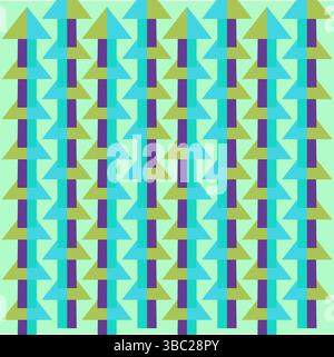 Ripetizione geometrica continua astratta. Forme geometriche colorate miste di triangoli. Vettore di ripetizione triangolare. Design per moda, tessuti, tessuti. Illustrazione Vettoriale
