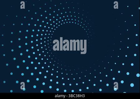 Blu astratto riflesso linee geometriche puntano sfondo. Moderno motivo a punti blu lucido. Concetto futuristico della tecnologia digitale. Design per banner copertina Illustrazione Vettoriale