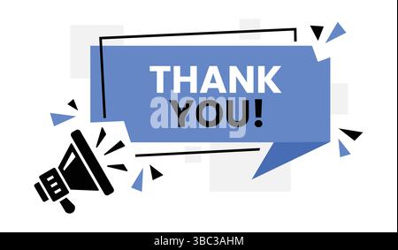 Grazie annuncio Megaphone Graphic Illustrazione Vettoriale