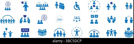 Set di icone per l'amministrazione aziendale e le risorse umane Illustrazione Vettoriale