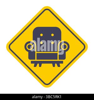 Icona morbida per interni eleganti. sedile morbido. illustrazione piatta. Illustrazione Vettoriale