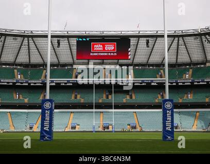 Vista generale dell'Allianz Stadium, Twickenham, in vista dell'evento Papa John's Community Cup Day 2. Foto Stock