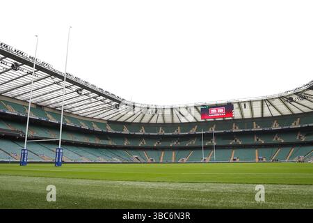 Vista generale dell'Allianz Stadium, Twickenham, in vista dell'evento Papa John's Community Cup Day 2. Foto Stock
