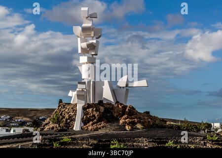 Monumento al Campesino scultura di César Manrique a Lanzarote. Carretera Arrecife a Tinajo, Mozaga, Canarias, Spagna Foto Stock