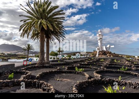 Monumento al Campesino scultura di César Manrique a Lanzarote. Carretera Arrecife a Tinajo, Mozaga, Canarias, Spagna Foto Stock