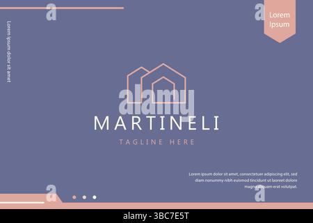 Logo Home Building Business Company. Informazioni generali sul Web e sulla presentazione del branding. Illustrazione Vettoriale