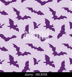 Sfondo di Halloween con pipistrello. Schema perfetto di pipistrelli vampiri spaventosi Illustrazione Vettoriale