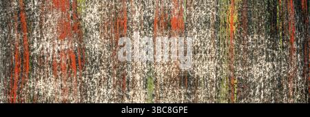 Acquerello multicolore dipinto a mano, struttura astratta con graffi, realizzato in casa, striscione panoramico Foto Stock