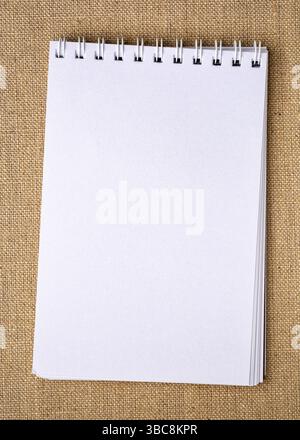 Bozzetto a spirale vuoto sullo sfondo di tela a strascico Foto Stock