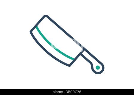 Icona coltello. stile icona linea. icona relativa al coltello per carne. illustrazione vettoriale degli elementi di cottura Illustrazione Vettoriale