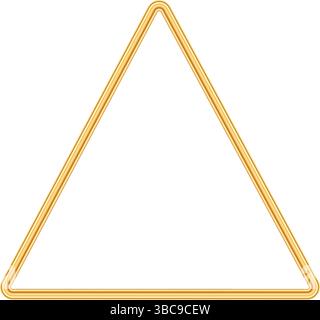 Cornice triangolare oro. Elegante triangolo, bordo per certificato, invito a nozze, biglietto d'auguri, poster. Elemento decorativo geometrico di lusso Illustrazione Vettoriale