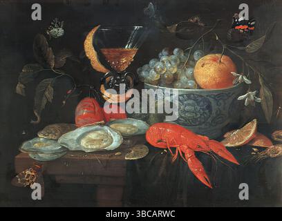 KESSEL, Jan van (1626, Anversa, 1679, Anversa) natura morta con frutta e crostacei 1653 olio su tela Galleria degli Uffizi, Firenze --- parole chiave: --------------- Autore: KESSEL, Jan van titolo: Natura morta con frutta e molluschi linea temporale: 1651-1700 Scuola: Fiamminga forma: Pittura tipo: Natura morta Foto Stock