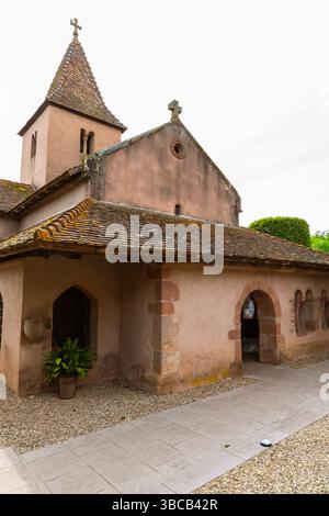 La cappella di Santa Margherita d'Antiochia nel villaggio di Epfig è di particolare interesse storico e architettonico. La parte più antica della chiesa è la roma Foto Stock