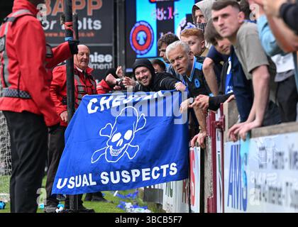 Attis Arena, Scunthorpe, Inghilterra, 18 maggio 2025. Tifosi del Chester durante la partita finale dei play-off della National League North Scunthorpe United contro Chester all'Attis Arena. (Immagine di credito: ©Cody Froggatt/Alamy Live News) Foto Stock