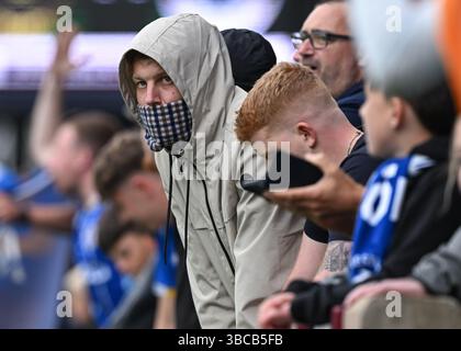 Attis Arena, Scunthorpe, Inghilterra, 18 maggio 2025. Tifosi del Chester durante la partita finale dei play-off della National League North Scunthorpe United contro Chester all'Attis Arena. (Immagine di credito: ©Cody Froggatt/Alamy Live News) Foto Stock
