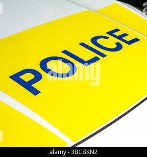 Auto della Polizia cofano Foto Stock