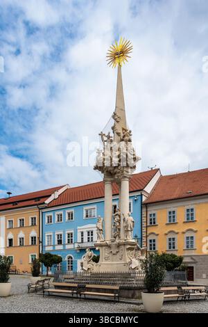L'antico centro cittadino di Mikulov nella Moravia meridionale, Repubblica Ceca, Europa Foto Stock