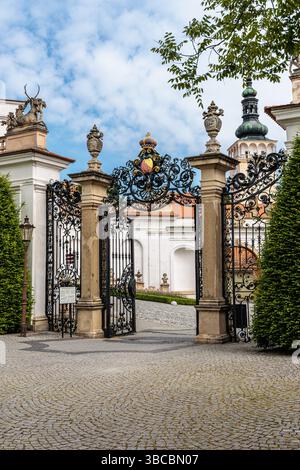 L'antico centro cittadino di Mikulov nella Moravia meridionale, Repubblica Ceca, Europa Foto Stock
