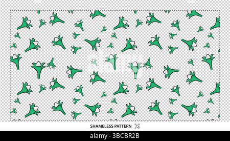 Fantasia semplice senza cuciture con pinna di squalo verde per il design dell'oceano e del mare Illustrazione Vettoriale