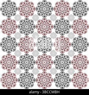 Gli eleganti disegni floreali, mandala e motivi decorativi decorano il design digitale con un elegante motivo floreale e un elemento decorativo intricato Illustrazione Vettoriale