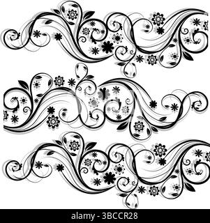 Gli eleganti disegni floreali, mandala e motivi decorativi decorano il design digitale con un elegante motivo floreale e un elemento decorativo intricato Illustrazione Vettoriale
