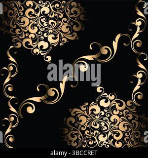 Gli eleganti disegni floreali, mandala e motivi decorativi decorano il design digitale con un elegante motivo floreale e un elemento decorativo intricato Illustrazione Vettoriale