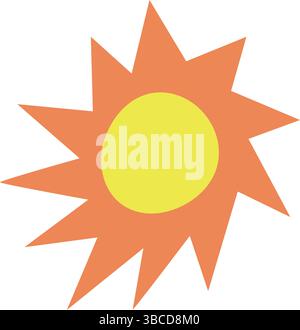 Illustrazione vettoriale dell'icona del sole del disegno a mano Illustrazione Vettoriale