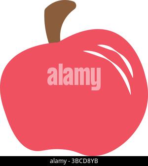 Graziosa icona della mela disegnata a mano illustrazione vettoriale Illustrazione Vettoriale
