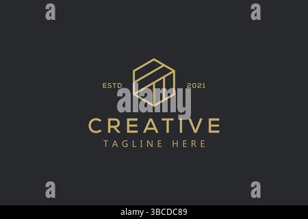 Logo di lusso in stile monolina creativo Illustrazione Vettoriale