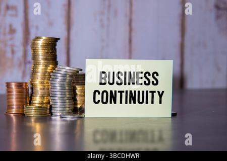 Il testo Business Continuity su blocchi di legno. Foto del concetto aziendale Foto Stock