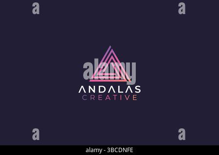 Triangolo per lettera A Logo aziendale Illustrazione Vettoriale