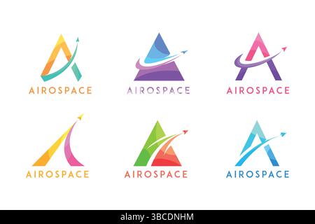 Lettera A per Aerospace Abstract Logo Modern Illustrazione Vettoriale