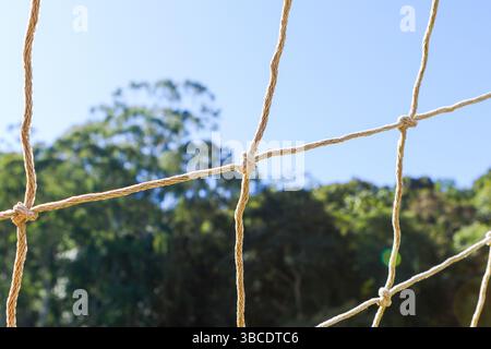 Rete di gol su un campo amatoriale a Rio de Janeiro, Brasile. Foto Stock