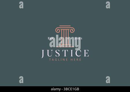 Abstract Court Pillar Law and Justice Consultant Corporate Logo Illustrazione Vettoriale