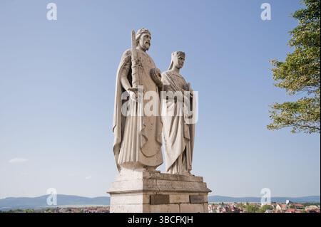 Monumento al re Stefano i e alla regina Gisela, Veszprem, Ungheria, Weissbrunn, Europa Foto Stock