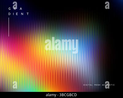 vetro glassmorfistico 3d con colori iridescenti sul nero. Illustrazione Vettoriale