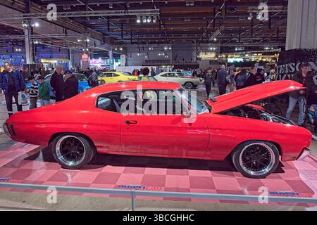 Pasila, Helsinki, Finlandia – 4 aprile. 2025: Auto Chevrolet Chevelle (1970) all'Original American Car Show ACS25 Show a Helsinki Messukeskus. Foto Stock