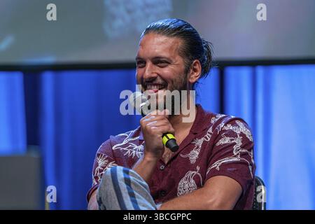 Bonn, Germania, 8 giugno 2019: Shazad Latif al FedCon 28, Europa Foto Stock