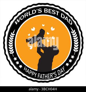 Portabagagli per la festa del papà – Design di testo con glitter d'oro, elementi modificabili e stratificati Illustrazione Vettoriale